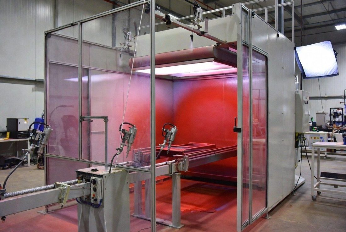 Cabina de horno de curado para pintura electrostática
